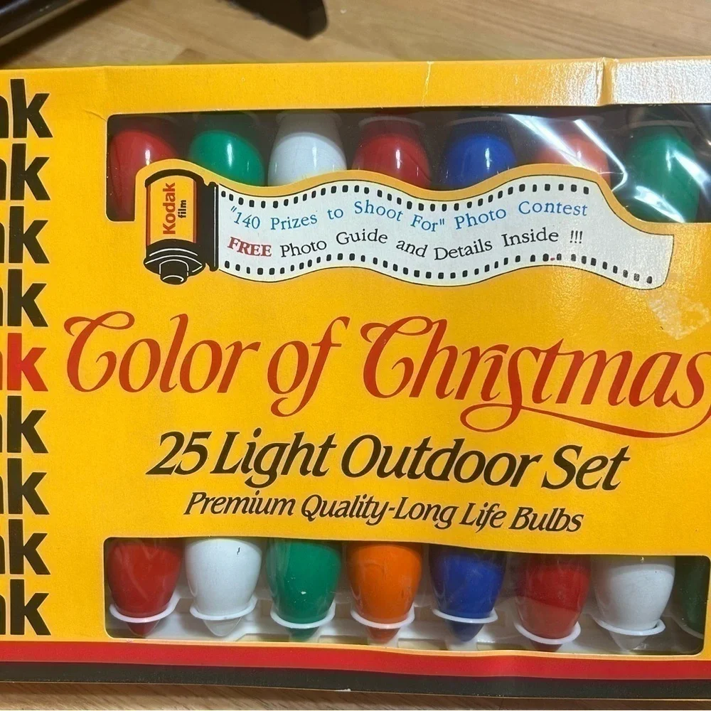 Vintage Kodak Color of Christmas C9 Christmas String Lights NEW 25 Light Outdoor